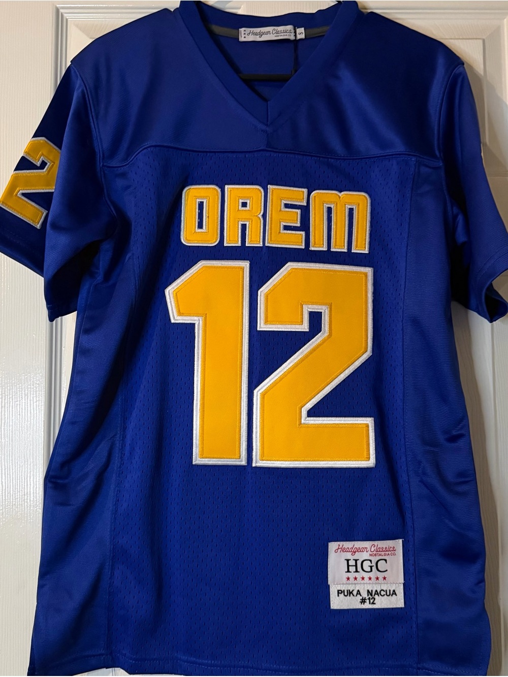 Puka Nacua high school Orem #12 Men's Blue and Yellow Football Jersey